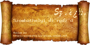 Szombathelyi Árpád névjegykártya